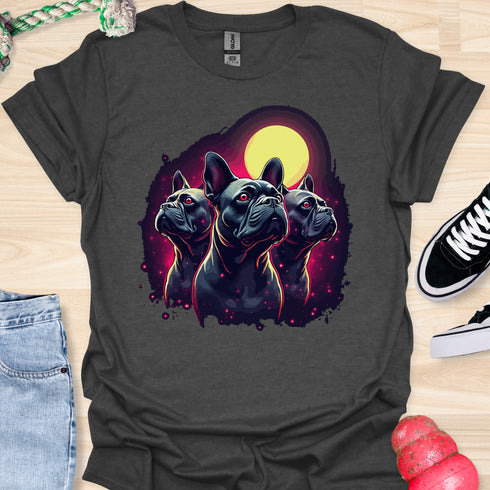 Bulldog & Moon - V2 - Stylish Red Eye T-Shirt